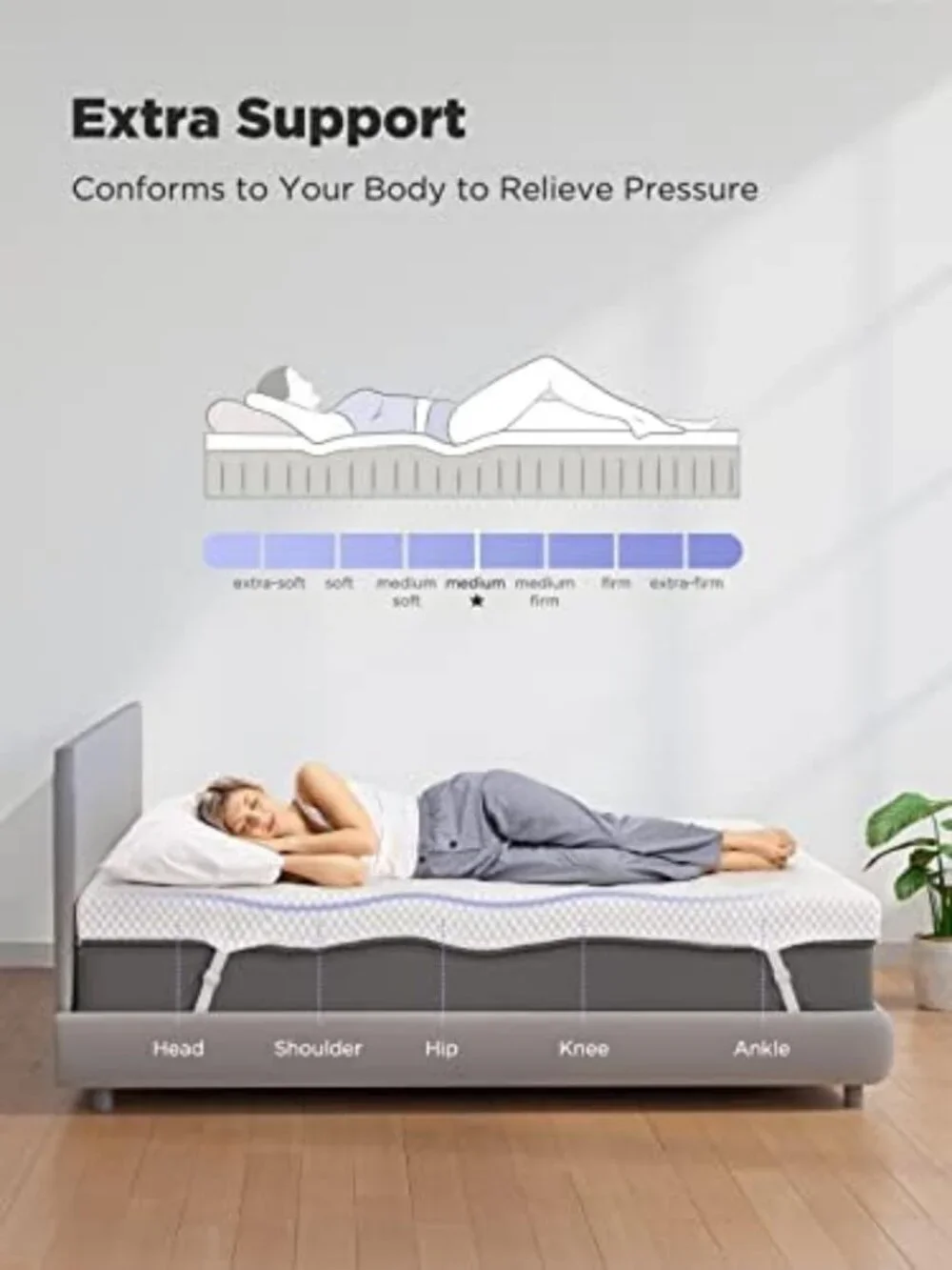 3-Inch Gel Memory Foam Mattress Topper with Soft Cover for Ultimate Comfort
